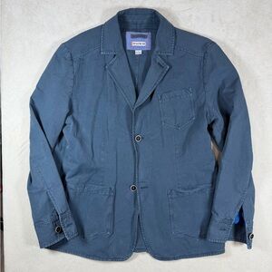32 Bar Blues Size Large Cotton Linen Men's Stylish Blue Blazer Sport Coat EUC
